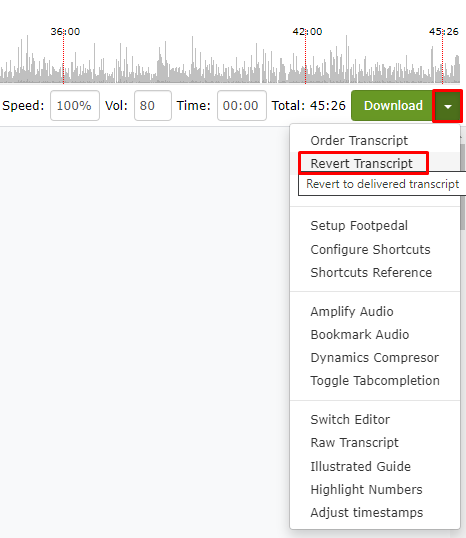 Revert Transcript