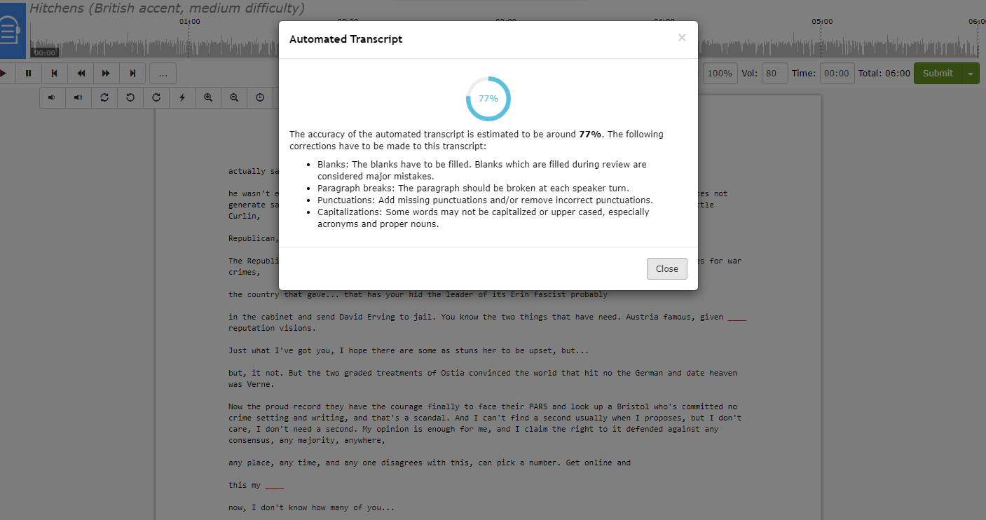 Automated Transcript